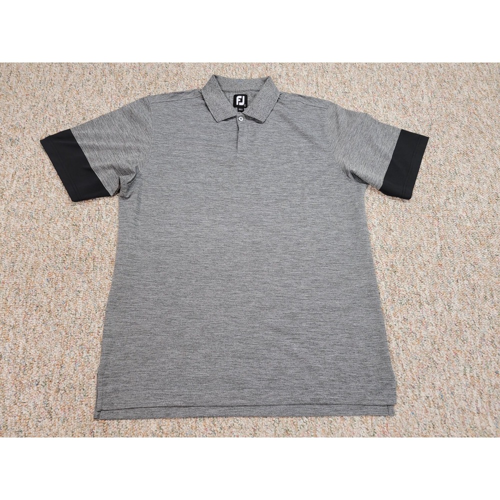 FootJoy Polo Shirt Mens Large Grey Golf Performance Short Sleeve Pullover Active